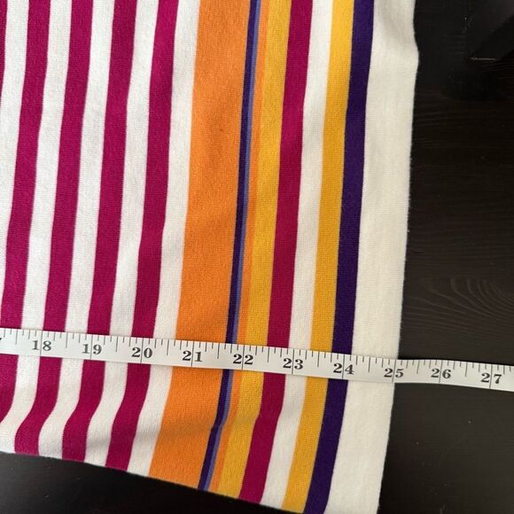 Loro Piana Tank Top Sz 46 White Fuchsia Striped Sleeveless N Neck Stretch Summer - Picture 14 of 14